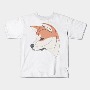 Akita Inu - continuous line Kids T-Shirt